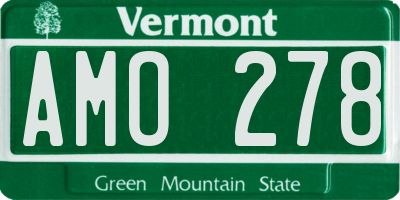 VT license plate AMO278