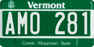 VT license plate AMO281