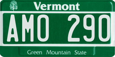 VT license plate AMO290