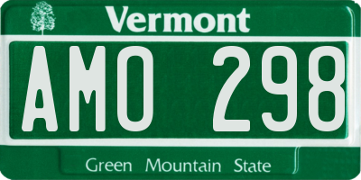 VT license plate AMO298