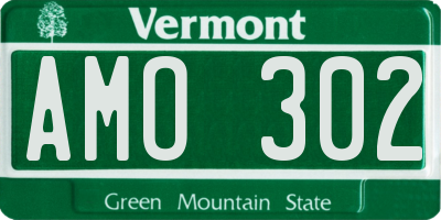 VT license plate AMO302