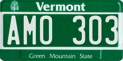 VT license plate AMO303