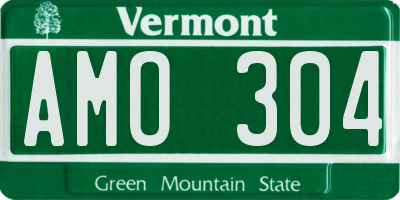 VT license plate AMO304