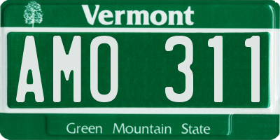 VT license plate AMO311