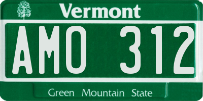 VT license plate AMO312