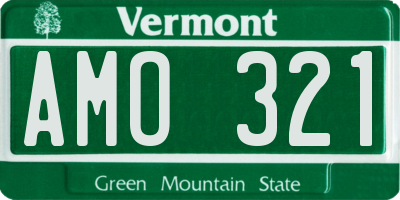 VT license plate AMO321