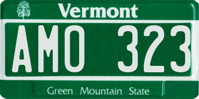 VT license plate AMO323