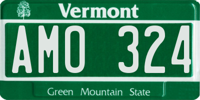 VT license plate AMO324