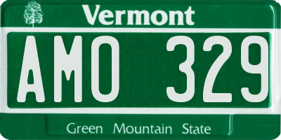 VT license plate AMO329