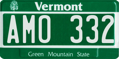 VT license plate AMO332