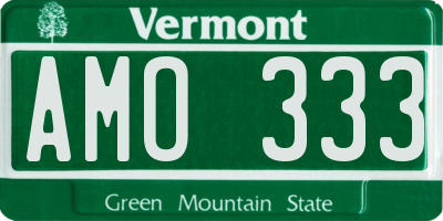 VT license plate AMO333