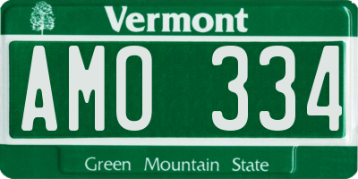VT license plate AMO334