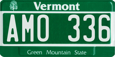 VT license plate AMO336