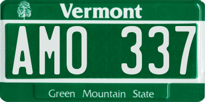 VT license plate AMO337