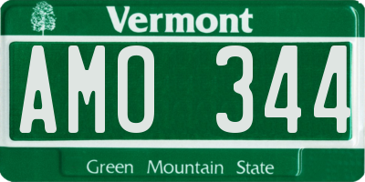 VT license plate AMO344
