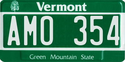 VT license plate AMO354