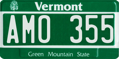 VT license plate AMO355