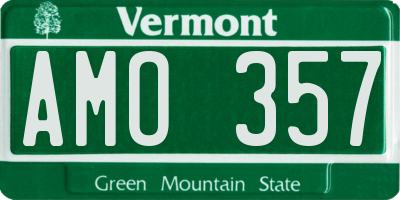 VT license plate AMO357