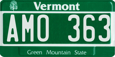 VT license plate AMO363
