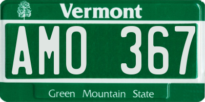 VT license plate AMO367
