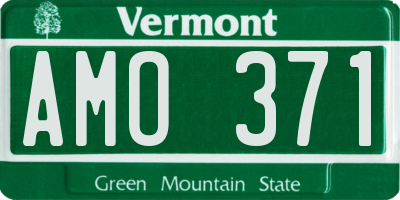 VT license plate AMO371