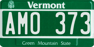 VT license plate AMO373