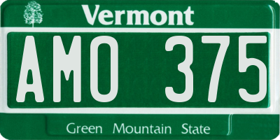 VT license plate AMO375