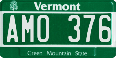 VT license plate AMO376