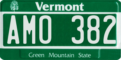 VT license plate AMO382
