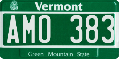 VT license plate AMO383