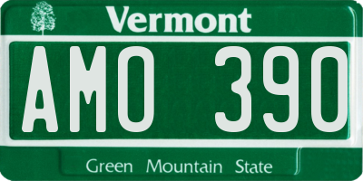 VT license plate AMO390