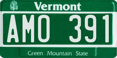 VT license plate AMO391