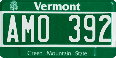 VT license plate AMO392