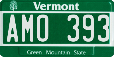 VT license plate AMO393