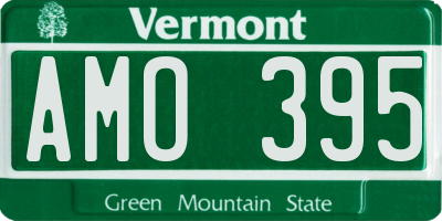 VT license plate AMO395