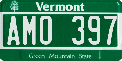 VT license plate AMO397