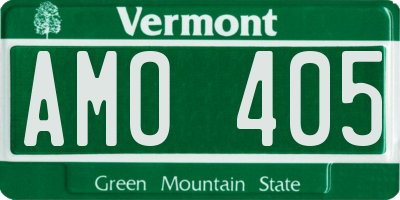 VT license plate AMO405