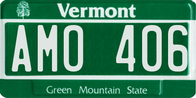 VT license plate AMO406