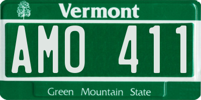 VT license plate AMO411