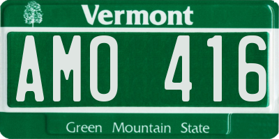 VT license plate AMO416