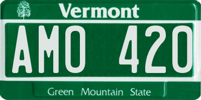 VT license plate AMO420