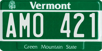 VT license plate AMO421