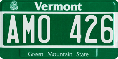 VT license plate AMO426