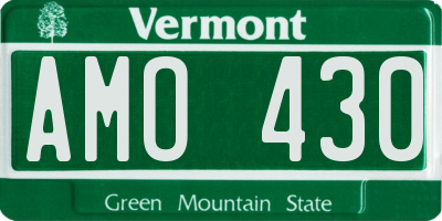 VT license plate AMO430