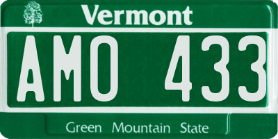 VT license plate AMO433