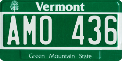 VT license plate AMO436