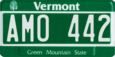 VT license plate AMO442