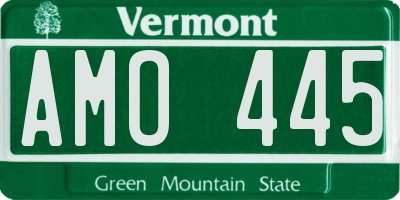 VT license plate AMO445