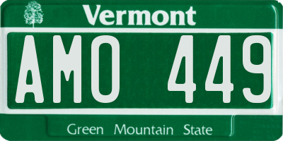 VT license plate AMO449