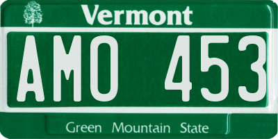 VT license plate AMO453